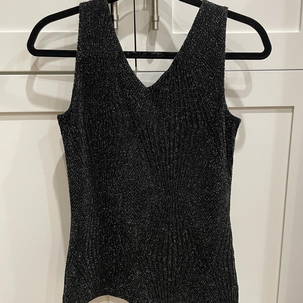 PREMISE black/silver knit tank style top